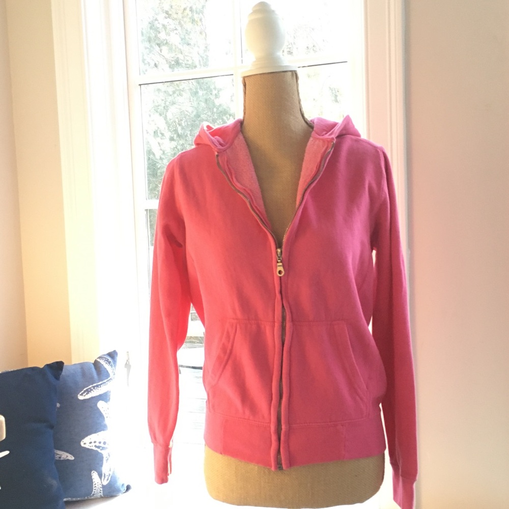 Pink Zipper Sweatshirt Hoodie